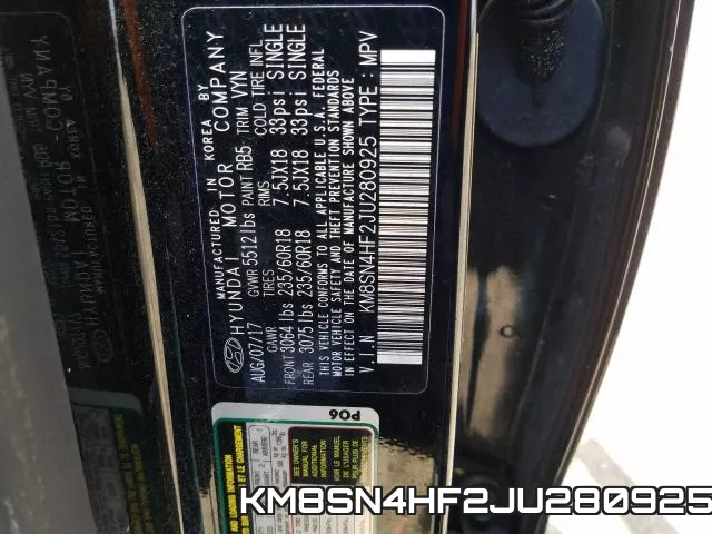 KM8SN4HF2JU280925 фото 2