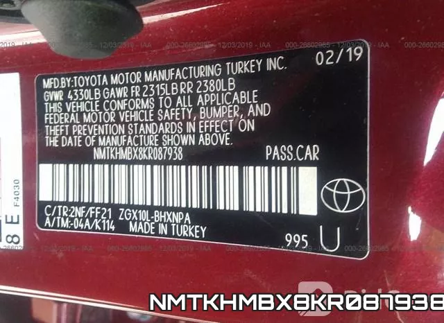 NMTKHMBX8KR087938 фото 10