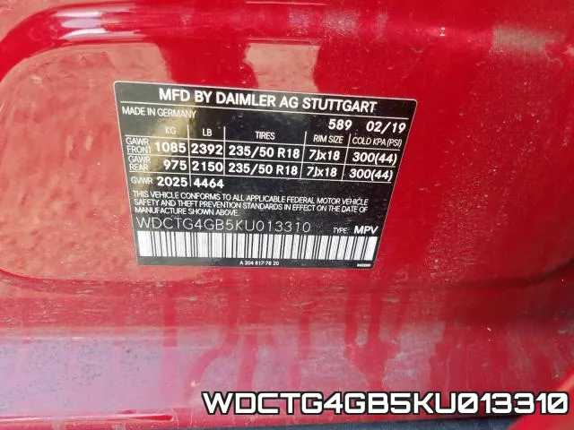 WDCTG4GB5KU013310 фото 2