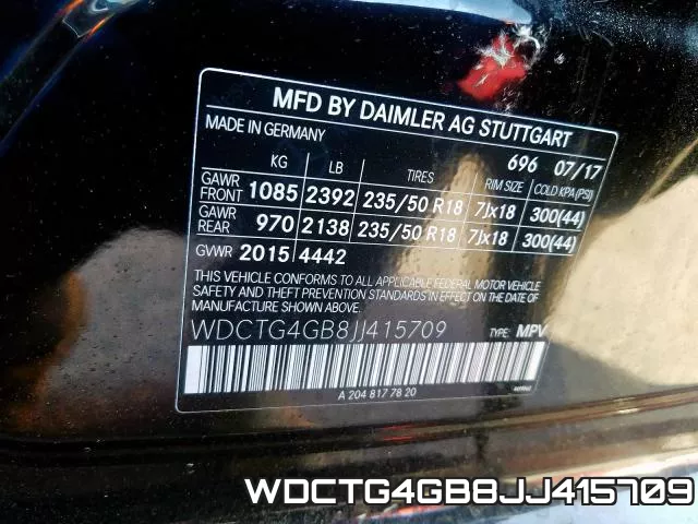 WDCTG4GB8JJ415709 фото 2