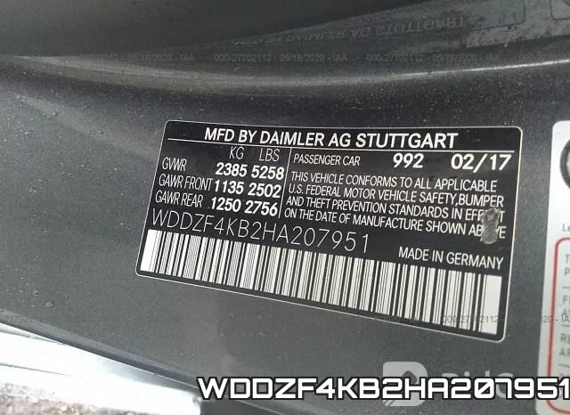WDDZF4KB2HA207951 фото 10