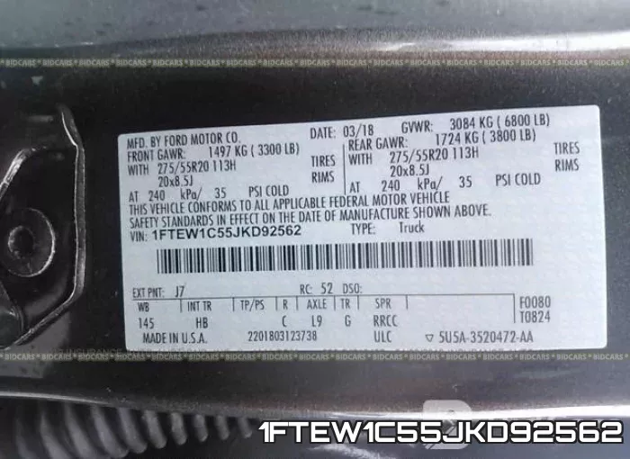 1FTEW1C55JKD92562 фото 10