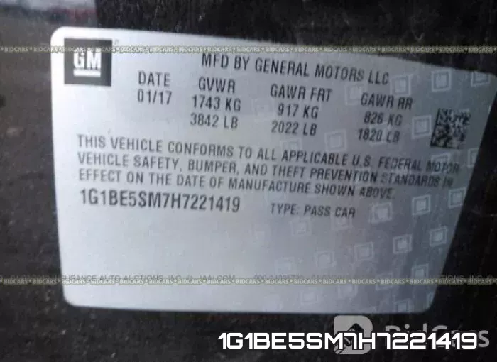 1G1BE5SM7H7221419 фото 10