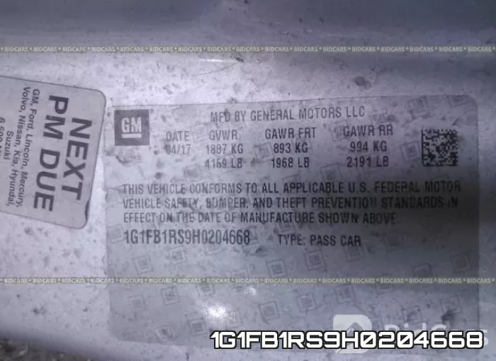 1G1FB1RS9H0204668 фото 10