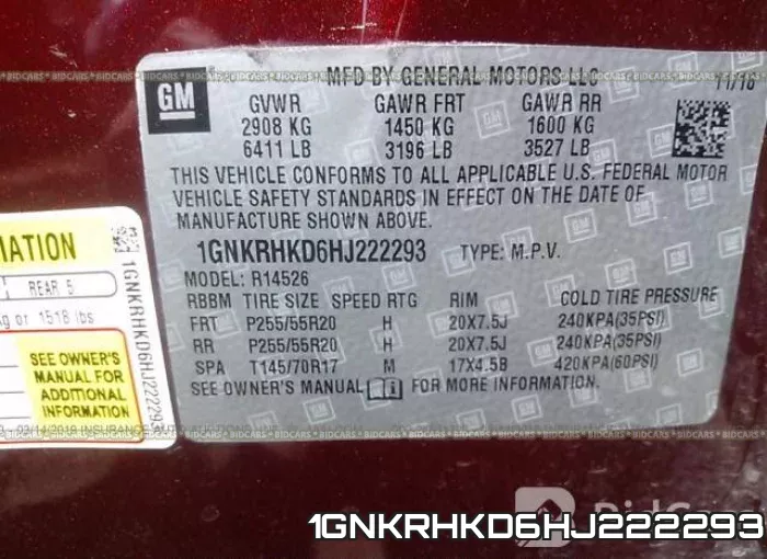 1GNKRHKD6HJ222293 фото 10