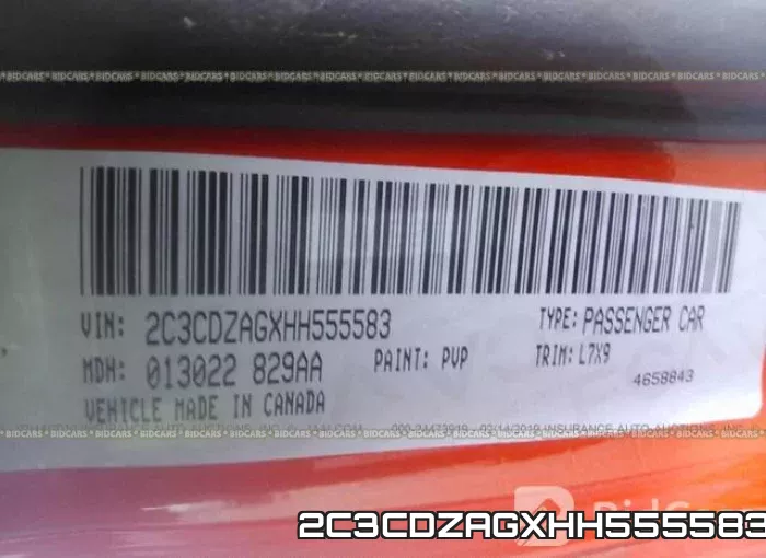 2C3CDZAGXHH555583 фото 10