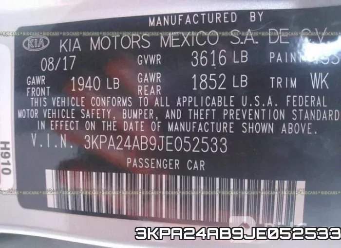3KPA24AB9JE052533 фото 10