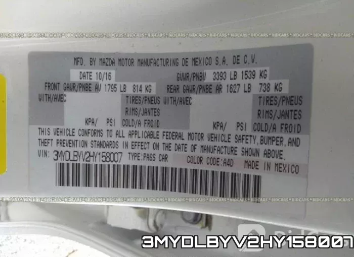 3MYDLBYV2HY158007 фото 10