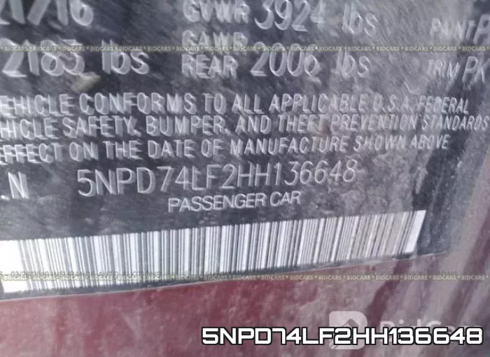 5NPD74LF2HH136648 фото 10