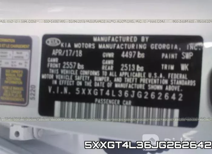 5XXGT4L36JG262642 фото 10