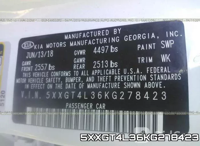 5XXGT4L36KG278423 фото 10