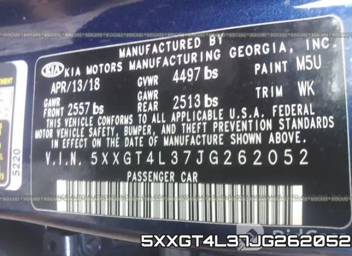 5XXGT4L37JG262052 фото 10