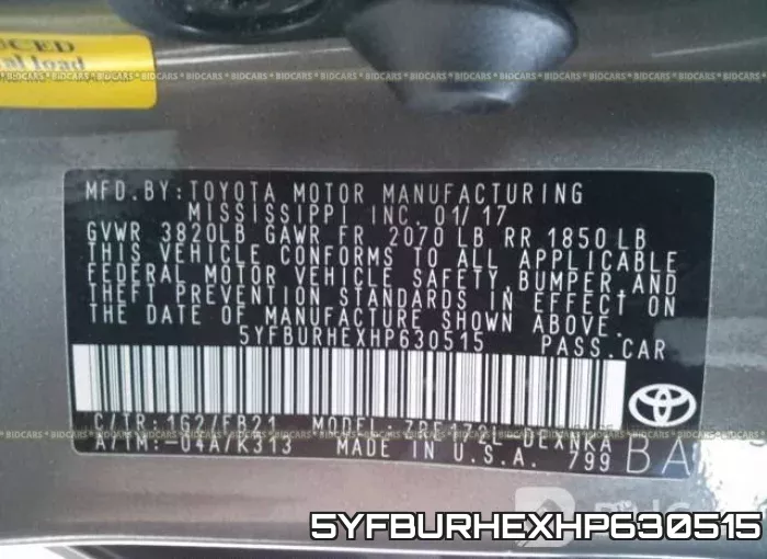 5YFBURHEXHP630515 фото 10