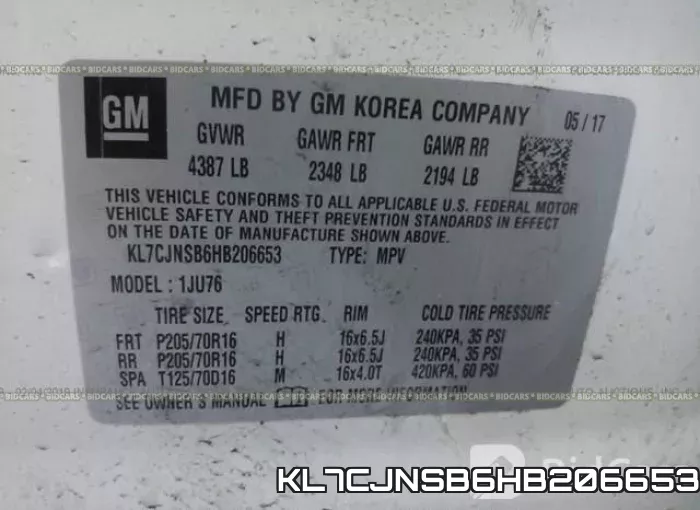 KL7CJNSB6HB206653 фото 10