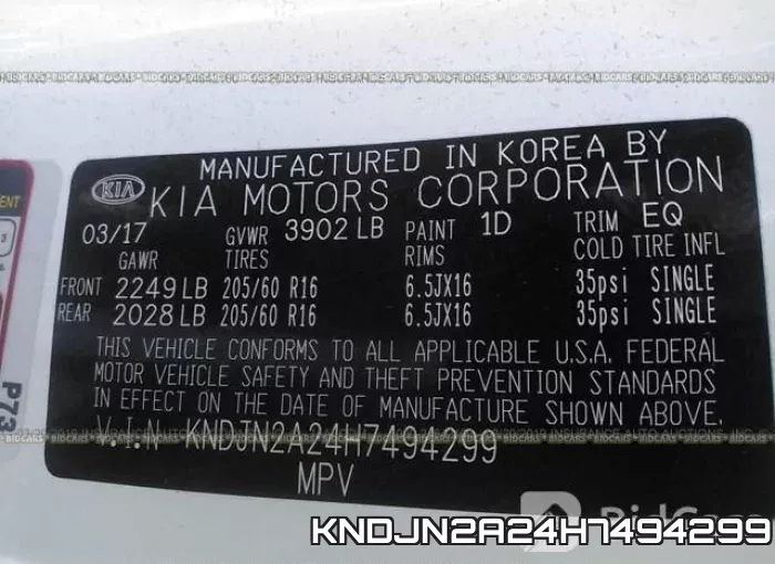 KNDJN2A24H7494299 фото 10