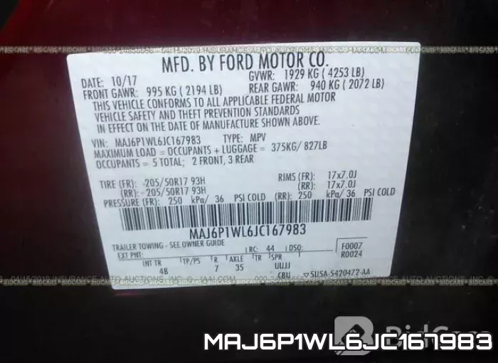 MAJ6P1WL6JC167983 фото 10