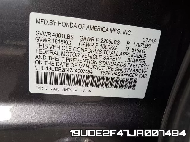 19UDE2F47JA007484 фото 2