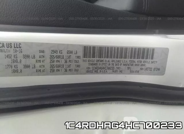 1C4RDHAG4HC700233 фото 10