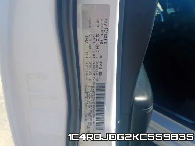 1C4RDJDG2KC559835 фото 2