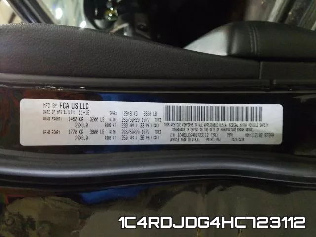 1C4RDJDG4HC723112 фото 2