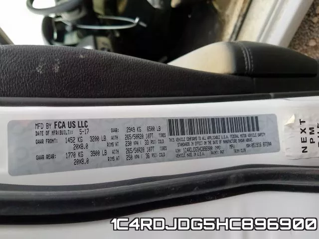 1C4RDJDG5HC896900 фото 2