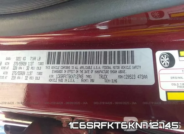 1C6SRFKT6KN712745 фото 10