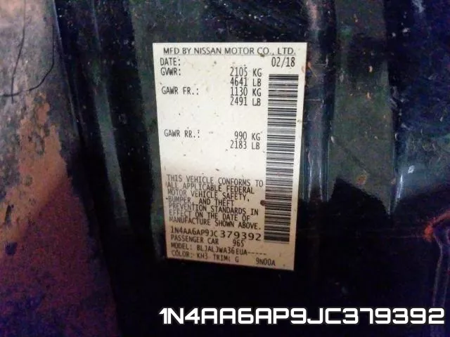 1N4AA6AP9JC379392 фото 2