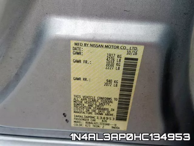 1N4AL3AP0HC134953 фото 2