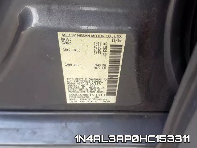 1N4AL3AP0HC153311 фото 2