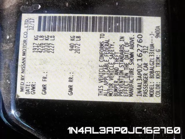 1N4AL3AP0JC162760 фото 2