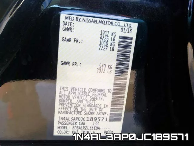 1N4AL3AP0JC189571 фото 2