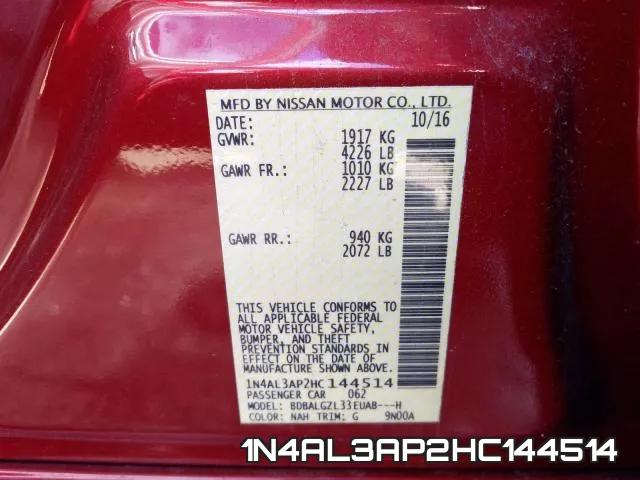 1N4AL3AP2HC144514 фото 2