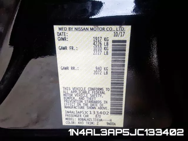 1N4AL3AP5JC133402 фото 2