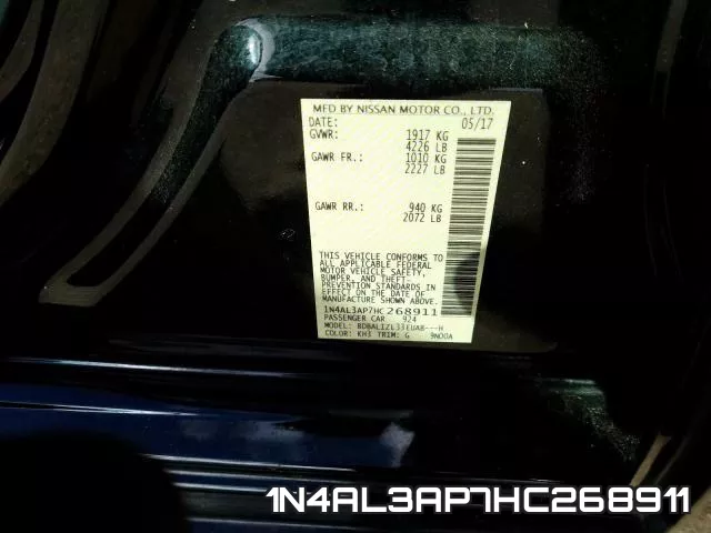 1N4AL3AP7HC268911 фото 2