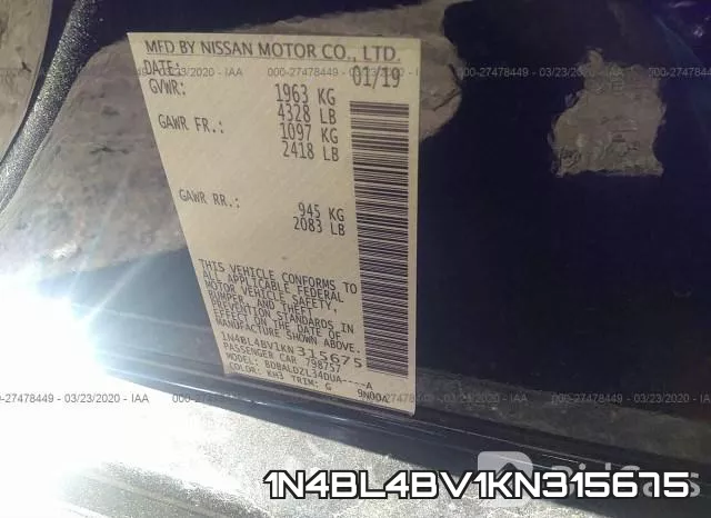 1N4BL4BV1KN315675 фото 10