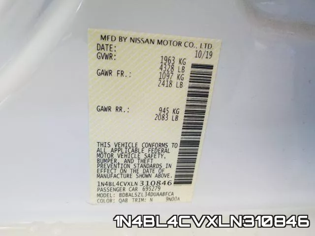 1N4BL4CVXLN310846 фото 2