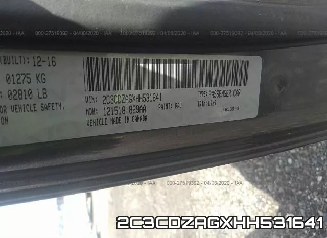 2C3CDZAGXHH531641 фото 10