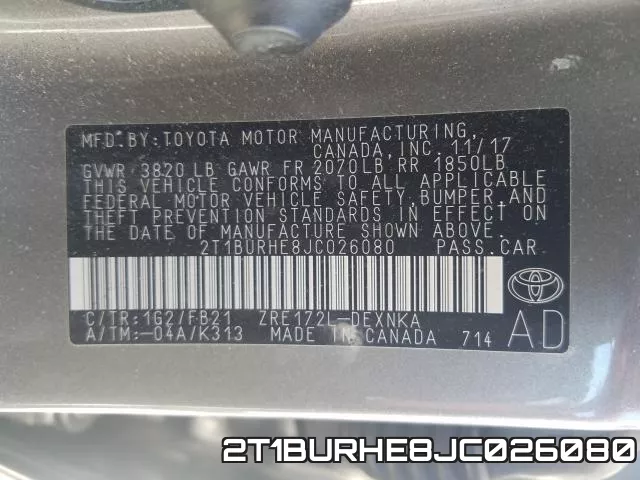 2T1BURHE8JC026080 фото 2