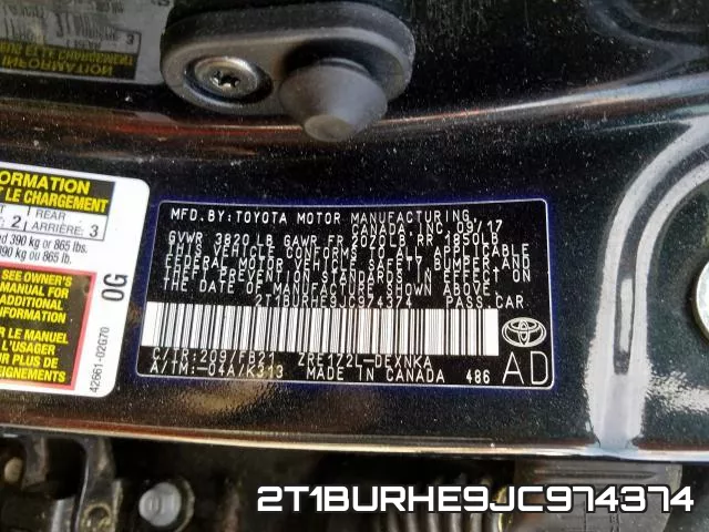 2T1BURHE9JC974374 фото 2