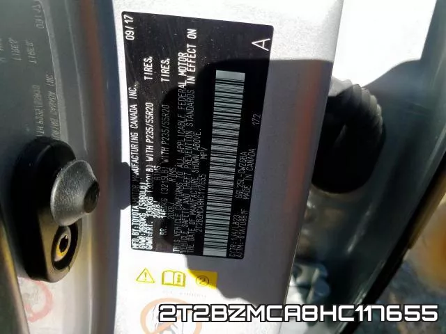 2T2BZMCA8HC117655 фото 2