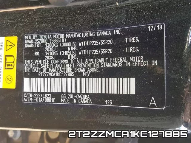 2T2ZZMCA1KC127885 фото 2