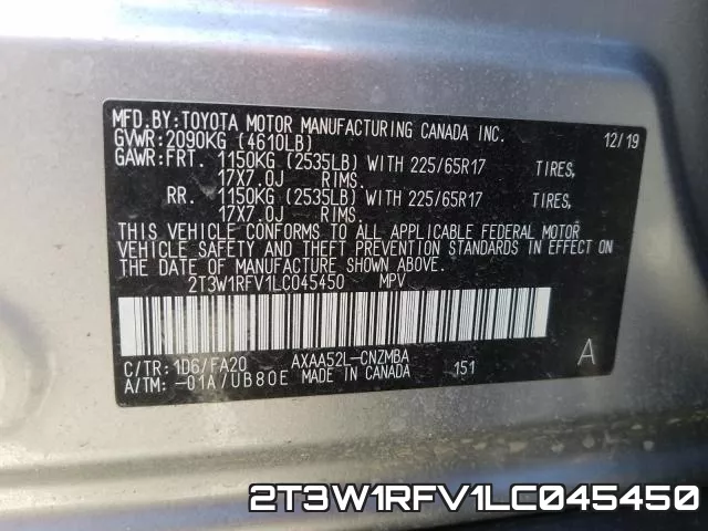 2T3W1RFV1LC045450 фото 2