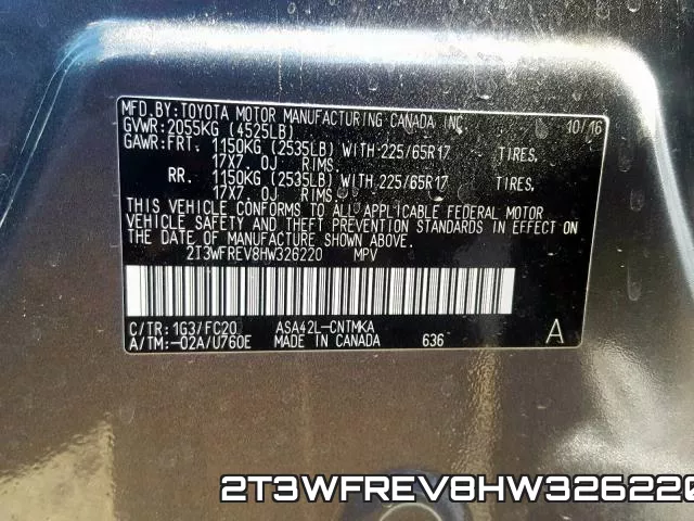 2T3WFREV8HW326220 фото 2