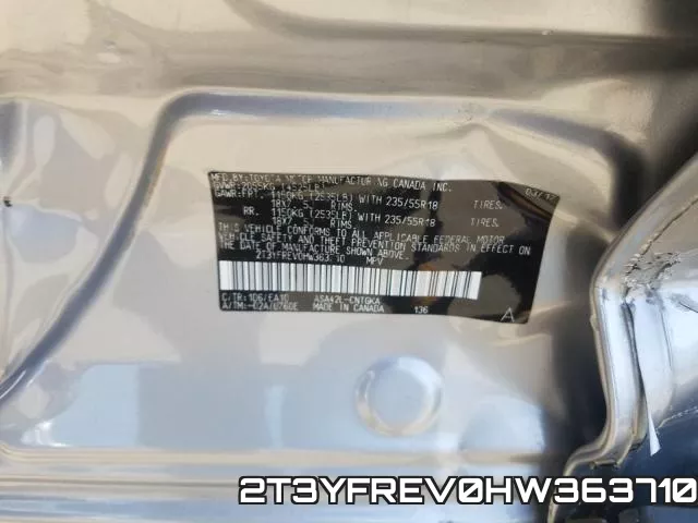 2T3YFREV0HW363710 фото 2