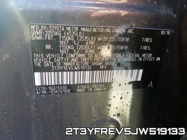 2T3YFREV5JW519133 фото 2