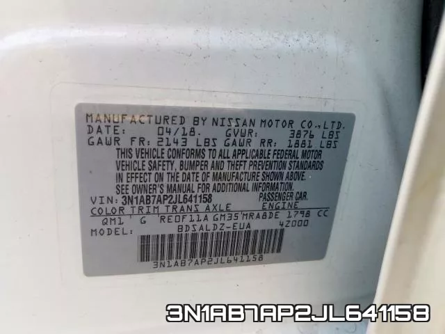 3N1AB7AP2JL641158 фото 2