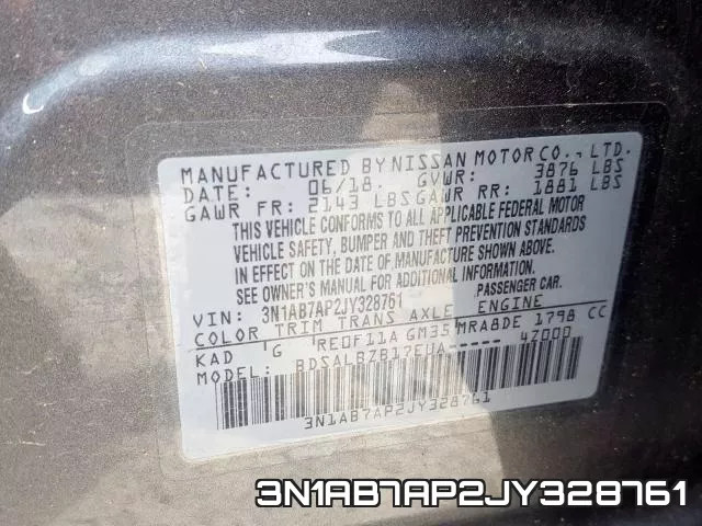 3N1AB7AP2JY328761 фото 2