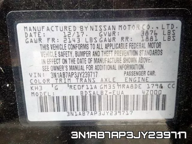 3N1AB7AP3JY239717 фото 2