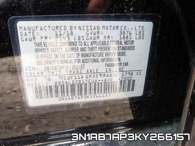 3N1AB7AP3KY266157 фото 2