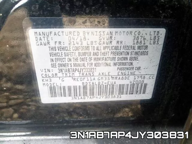 3N1AB7AP4JY303831 фото 2